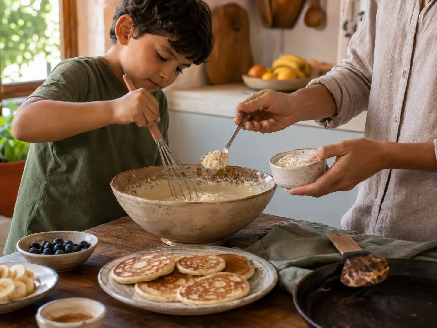 Preparación de una masa en la cocina